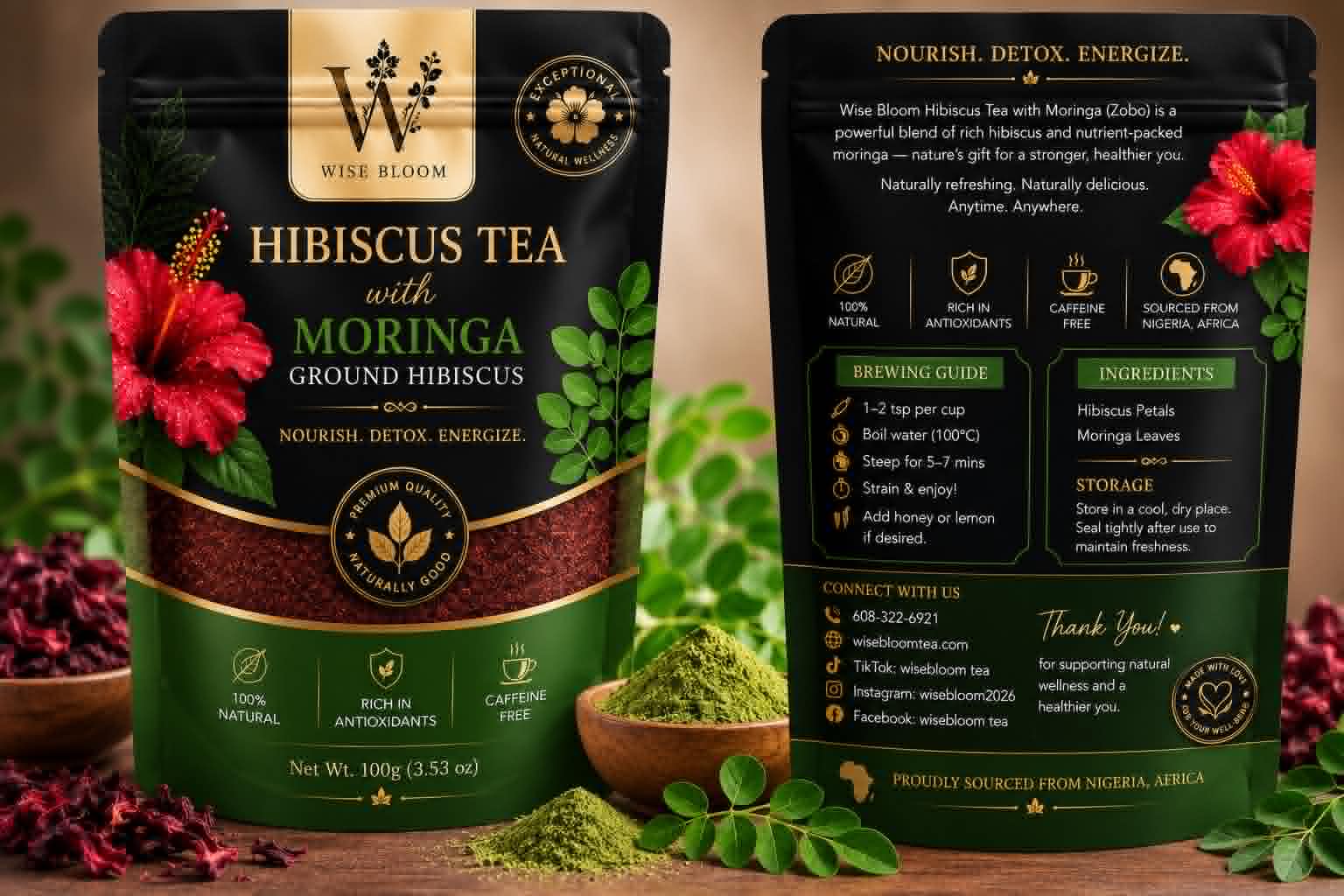 Hibiscus & Moringa Grounded Tea