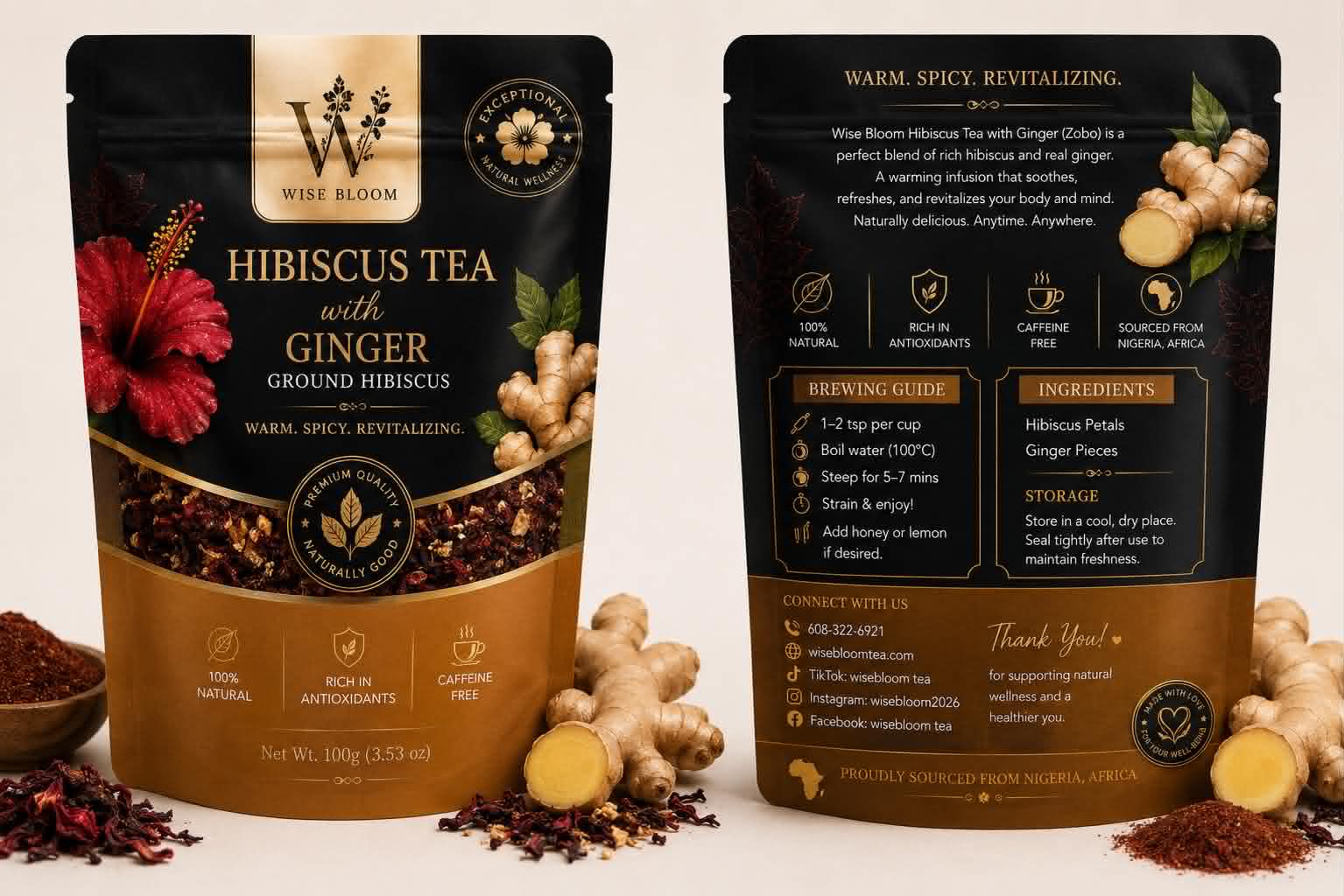 Hibiscus Ginger Grounded Tea